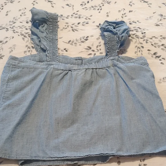 J. Crew Women's Denim Blue Button-Up Blouse - Picture 5 of 5